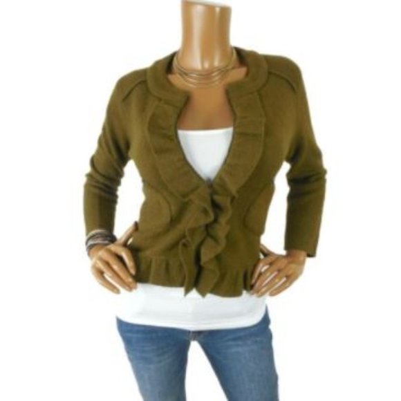 LOFT Tops - LOFT Top XS Army Green Boucle Jacket Wool Blazer